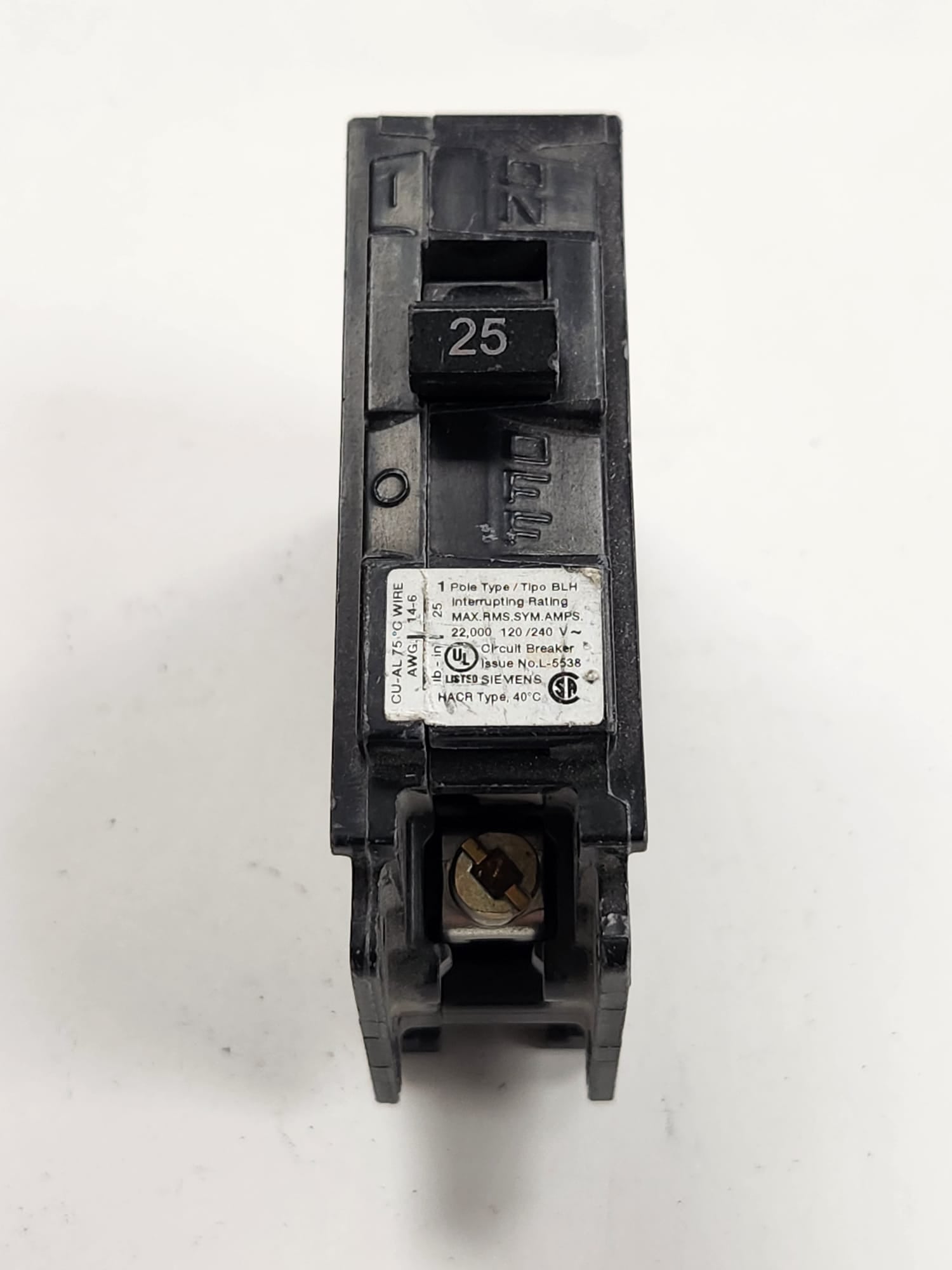 B125H siemens breaker used