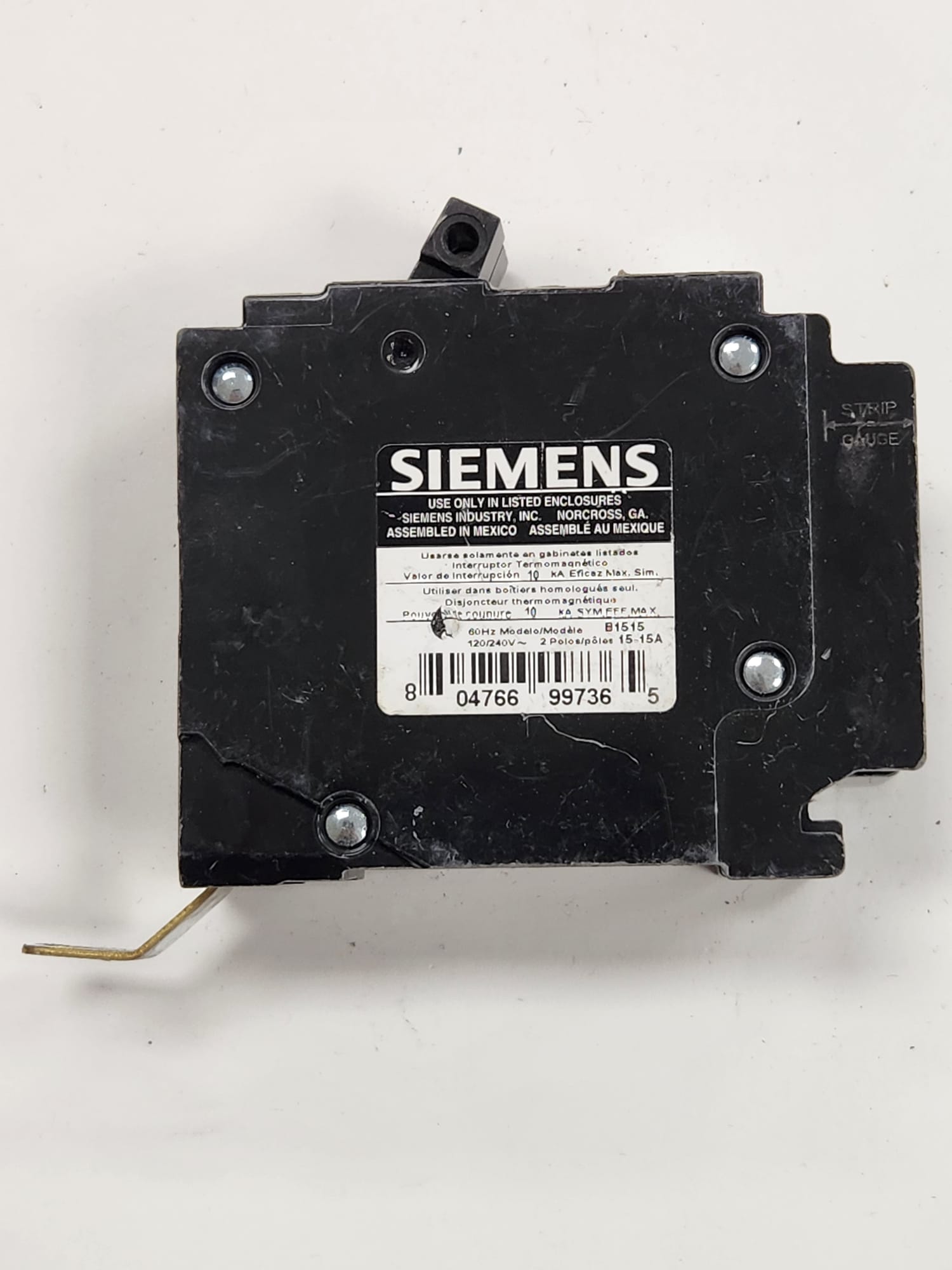 B1515 siemens breaker used