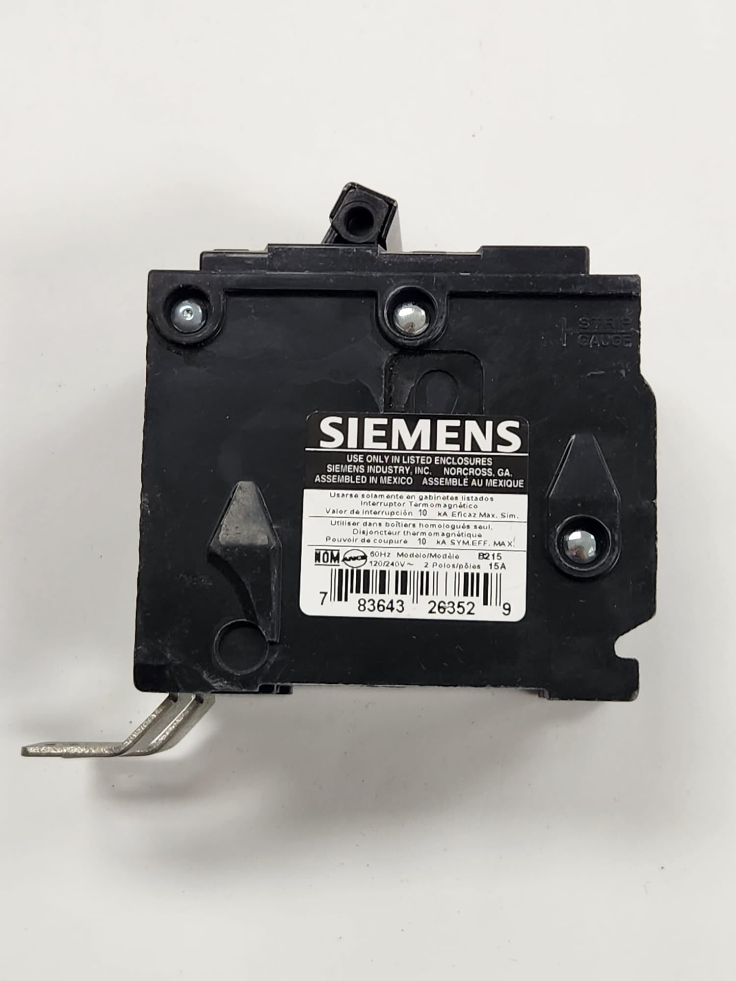 B215 siemens breaker used