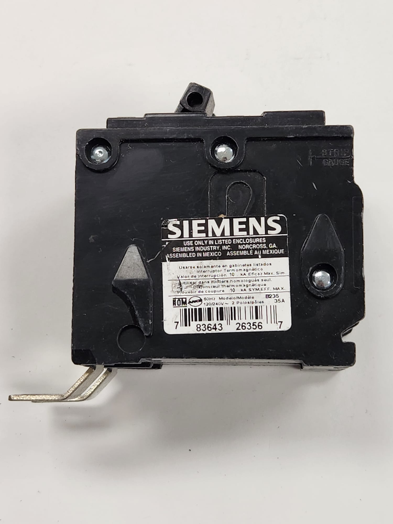 B225 siemens breaker used