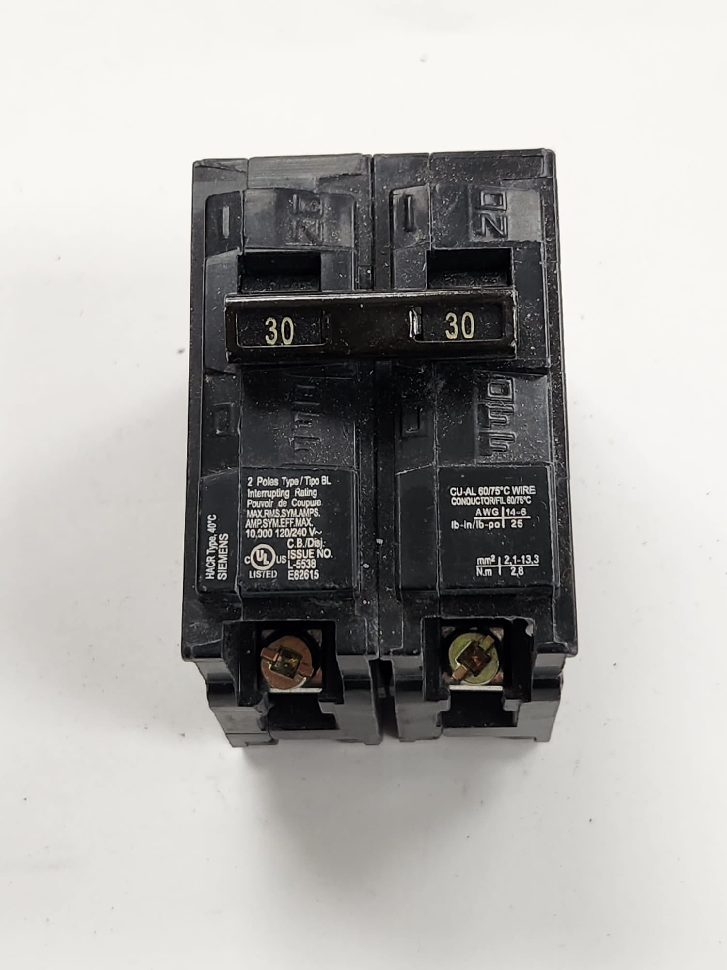 B230 siemens breaker used