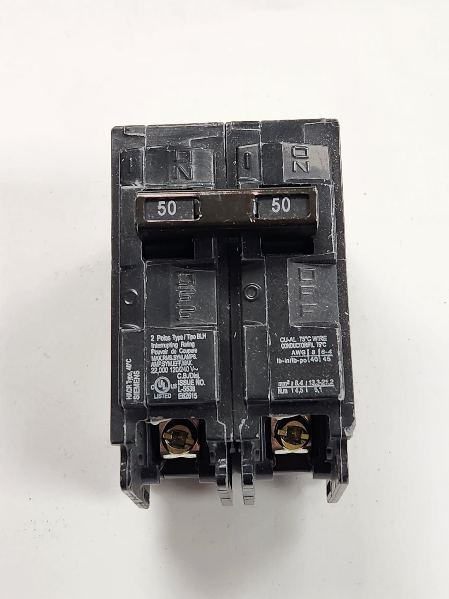 B250H siemens breaker used
