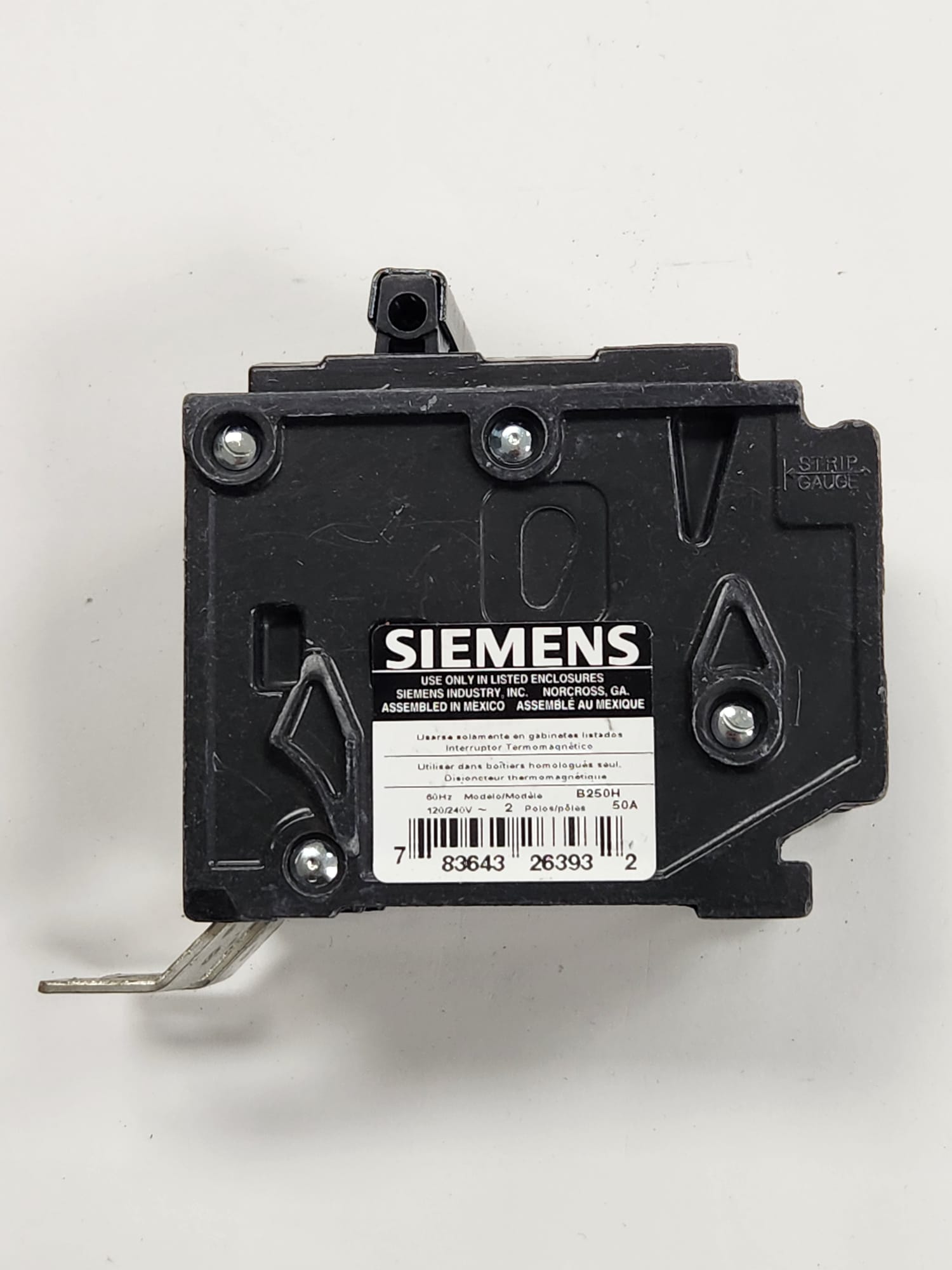 B250H siemens breaker used