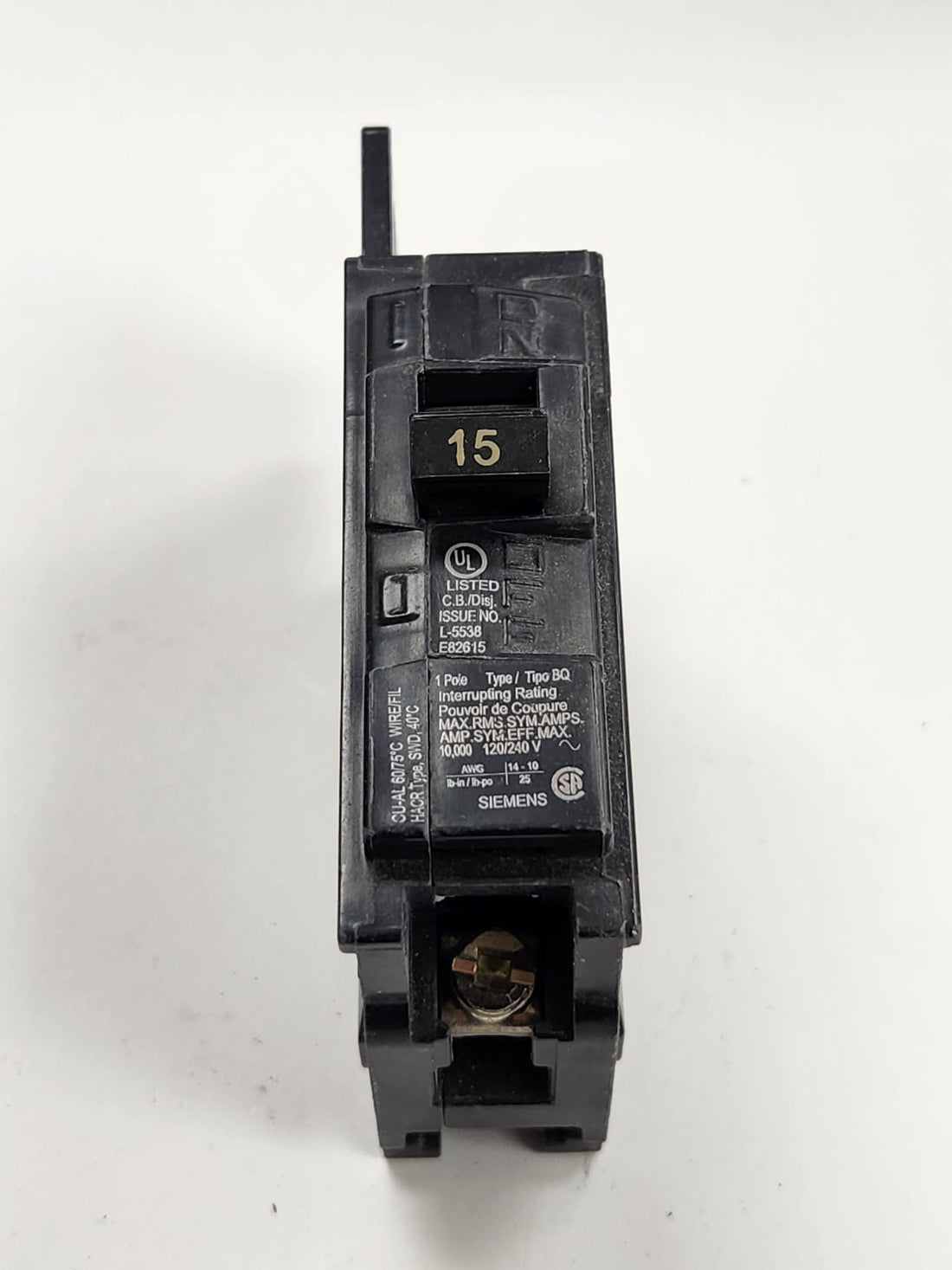 BQ1B015 siemens breaker used