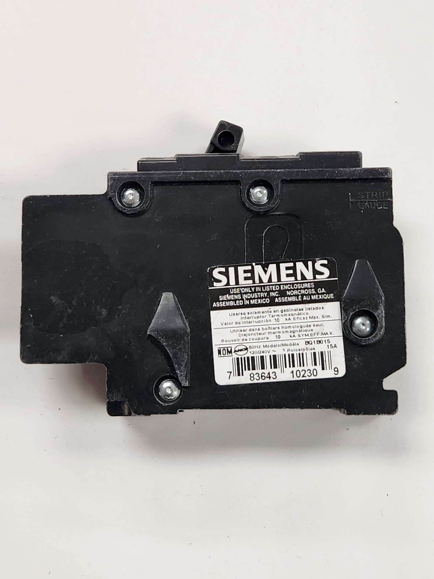 BQ1B015 siemens breaker used