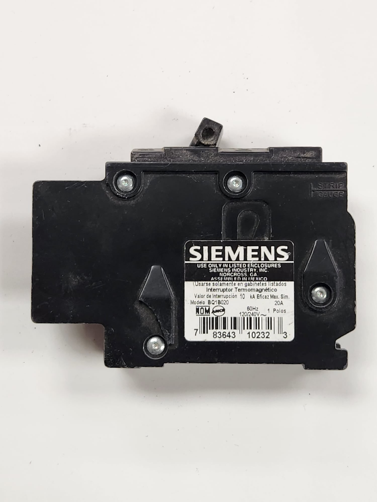 BQ1B020 siemens breaker used