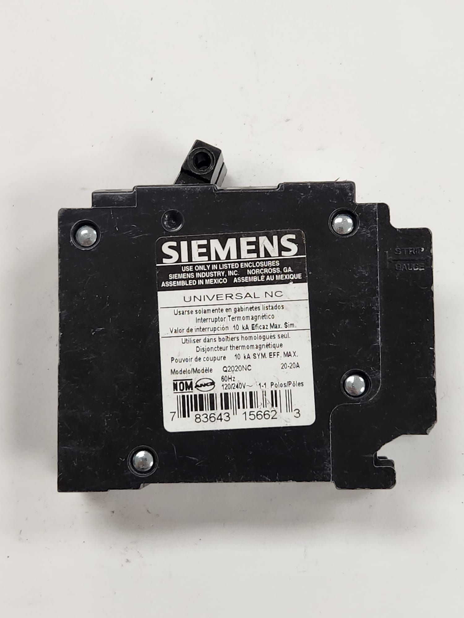 Q2020NC siemens breaker used